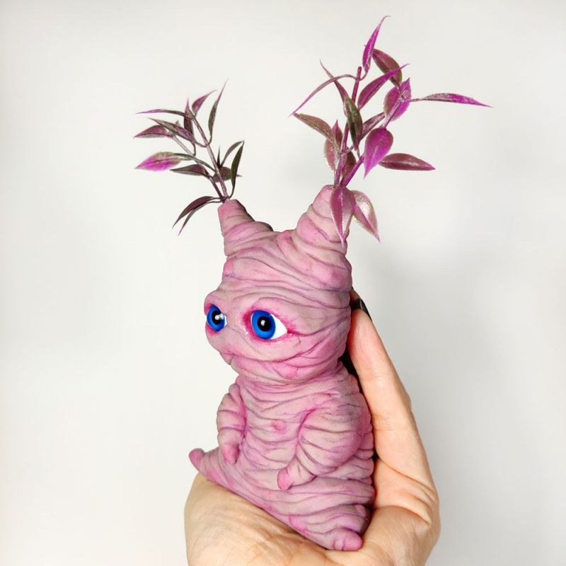 Solid silicone purple Mandrake baby Mani 15 cm (6")